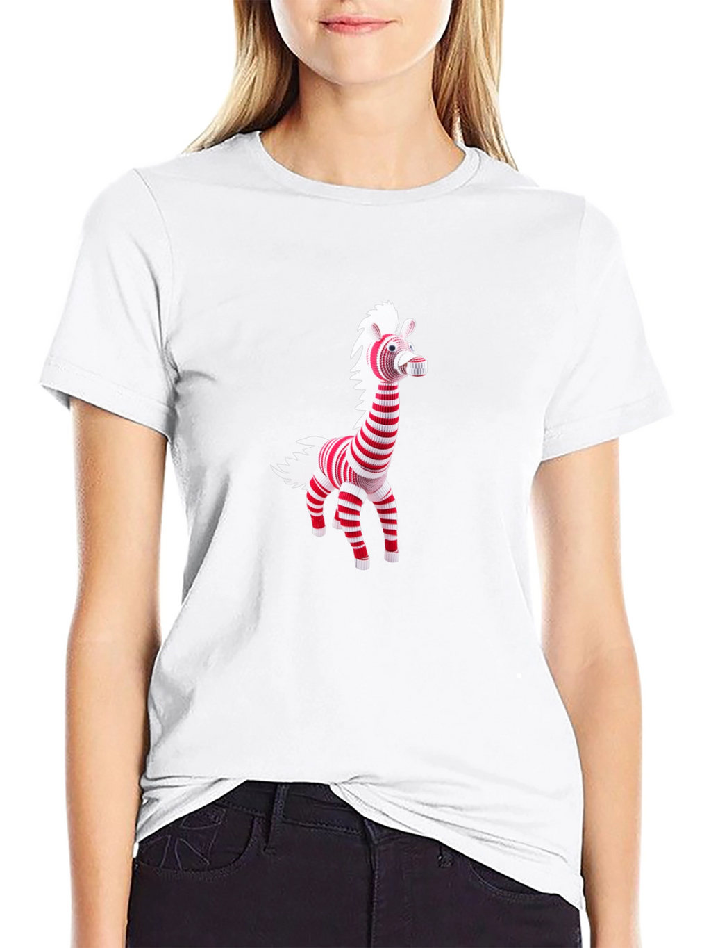 Striped Zebra Graphic Tee - Mens Black T-Shirt