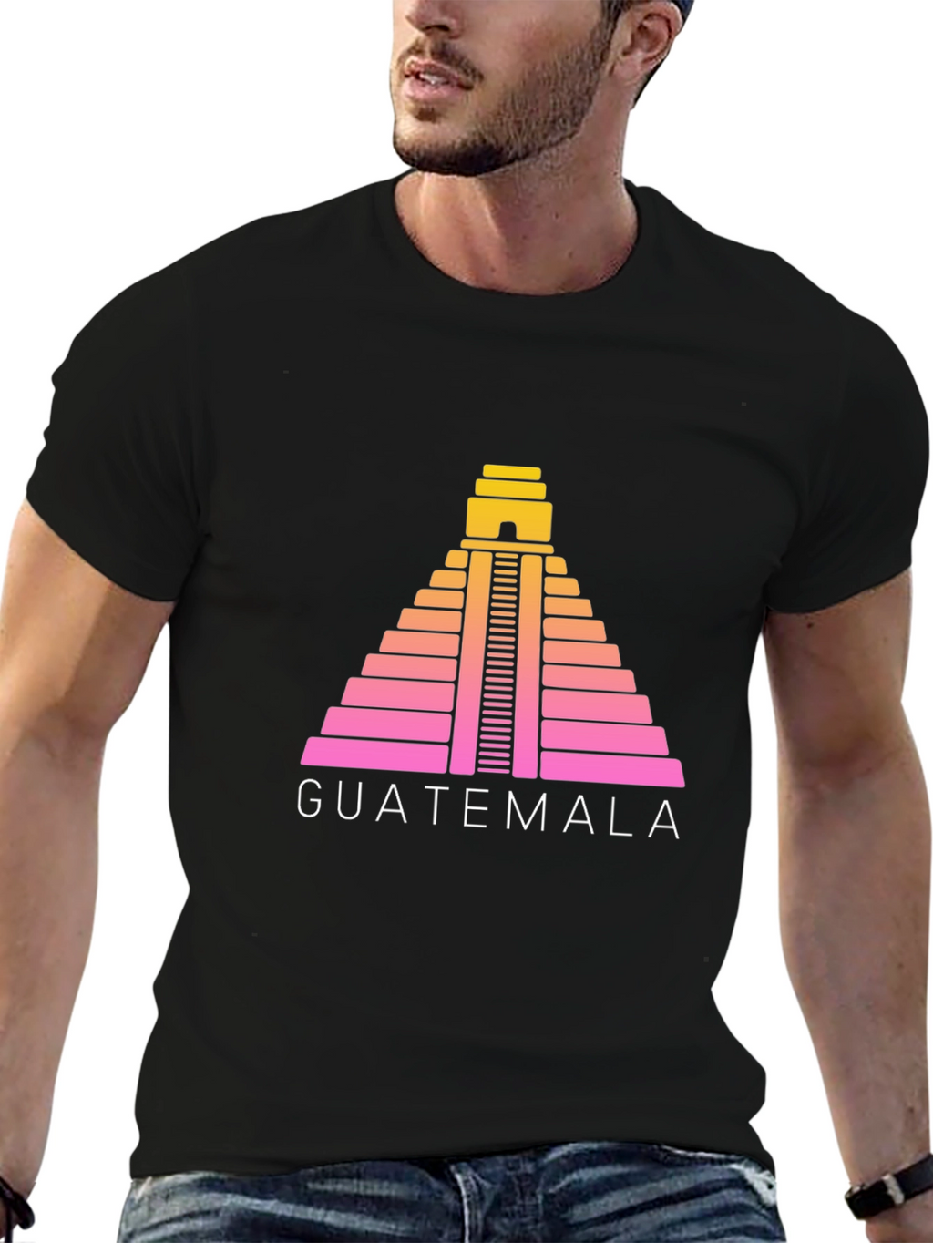 Guatemala Mayan Temple T-Shirt - Retro Design