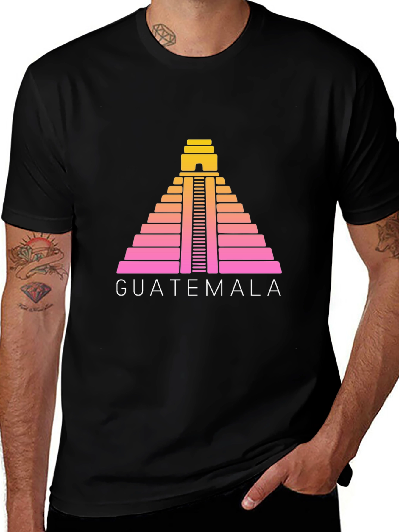 Guatemala Mayan Temple T-Shirt - Retro Design