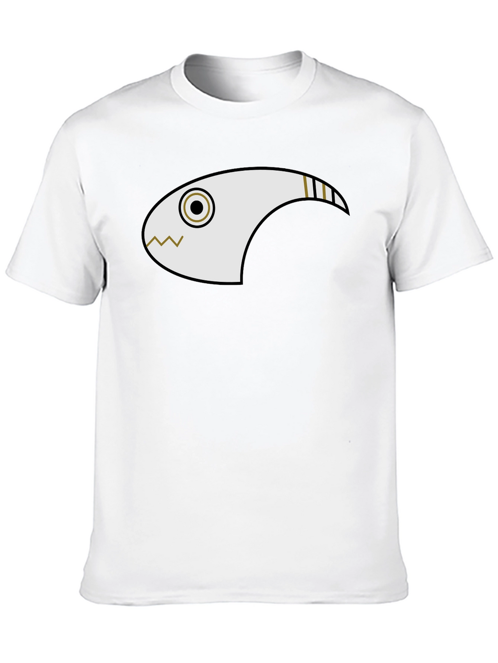 Abstract Fish Graphic Black T-Shirt