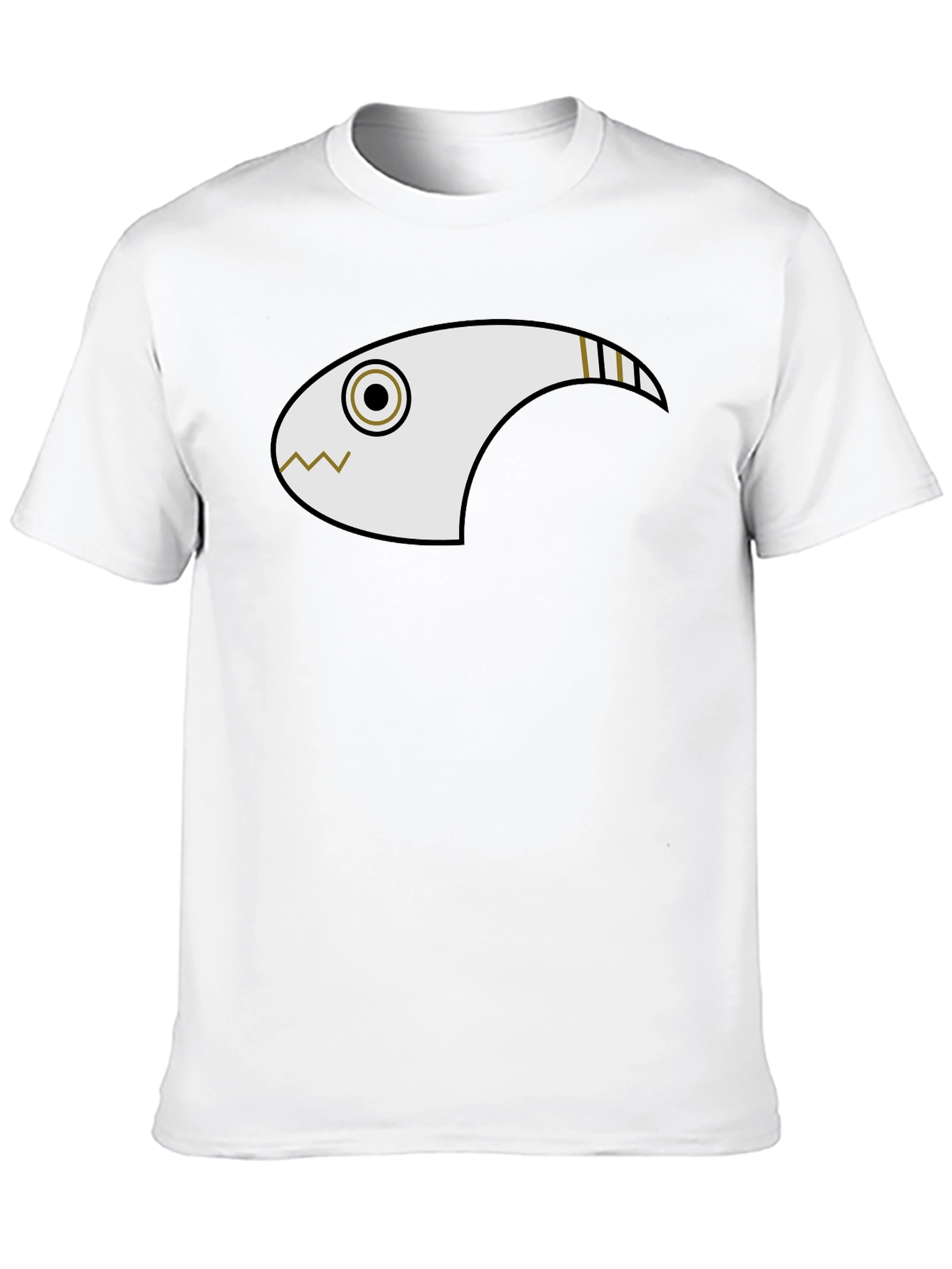 Abstract Fish Graphic Black T-Shirt
