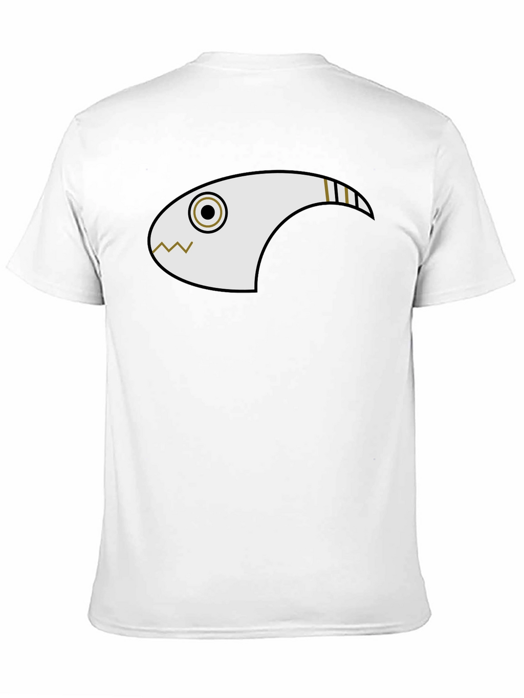 Abstract Fish Graphic Black T-Shirt