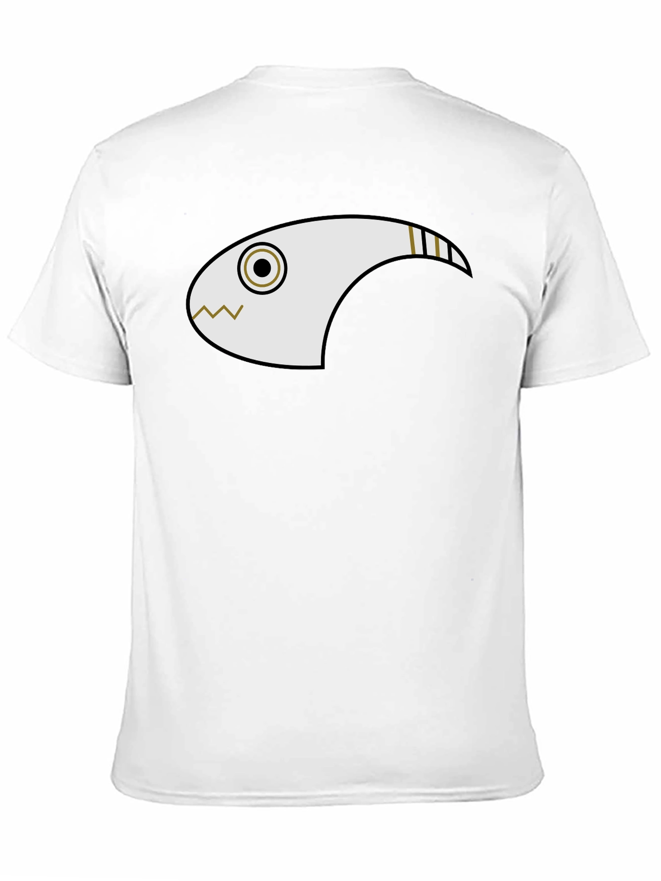 Abstract Fish Graphic Black T-Shirt