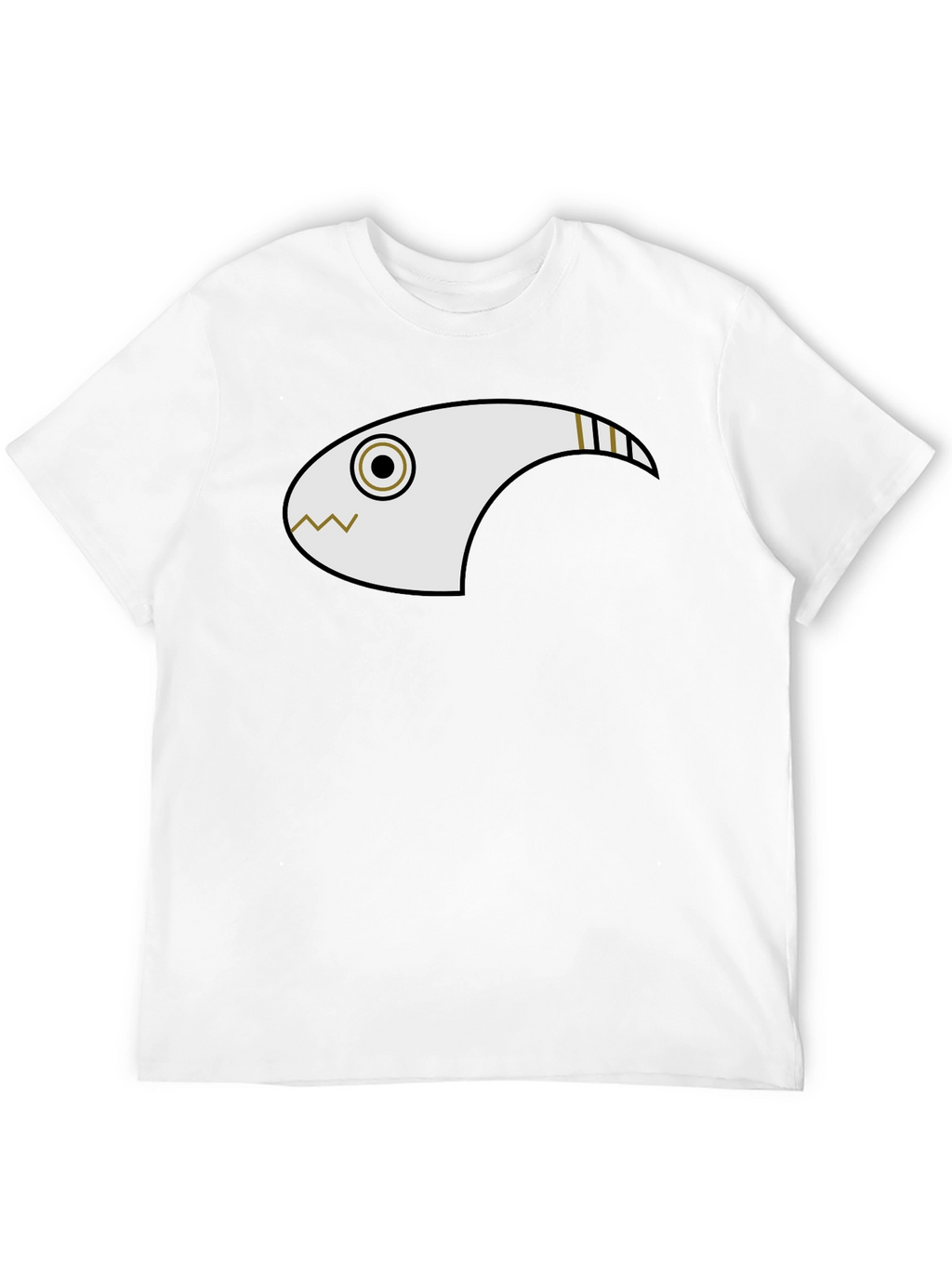 Abstract Fish Graphic Black T-Shirt