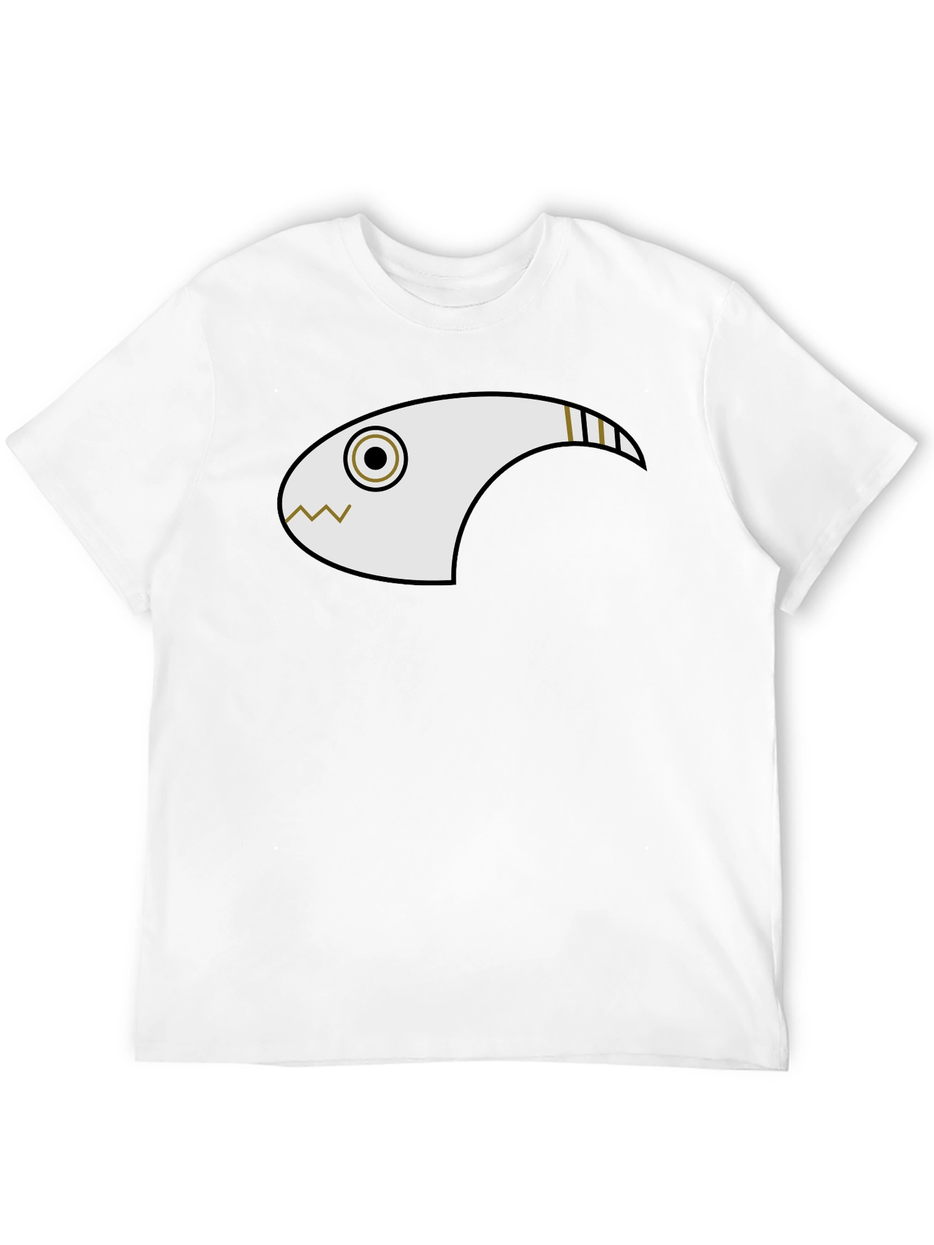 Abstract Fish Graphic Black T-Shirt