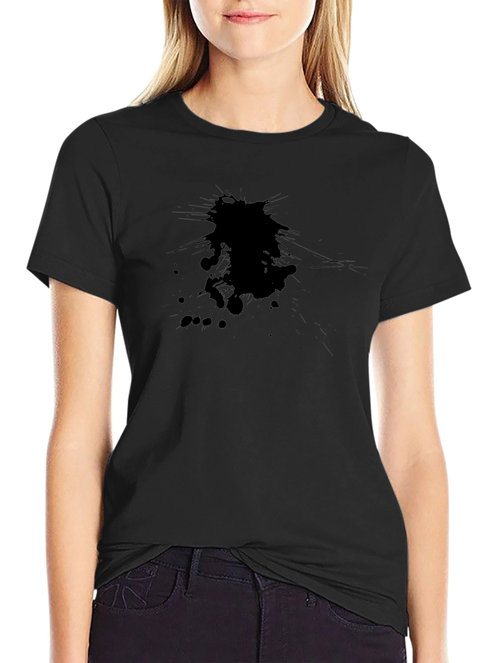 Mens Black Tee with Abstract Graphic Design