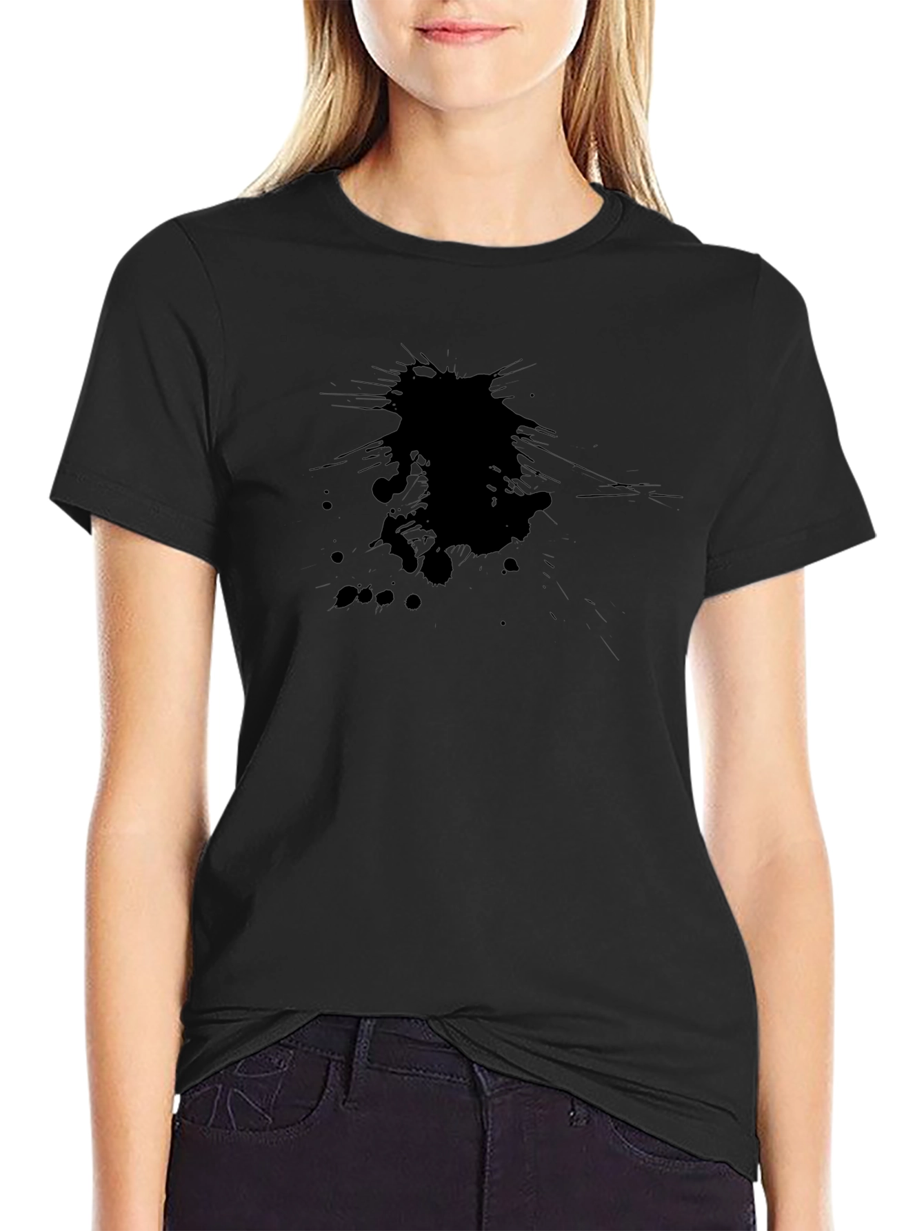 Mens Black Tee with Abstract Graphic Design