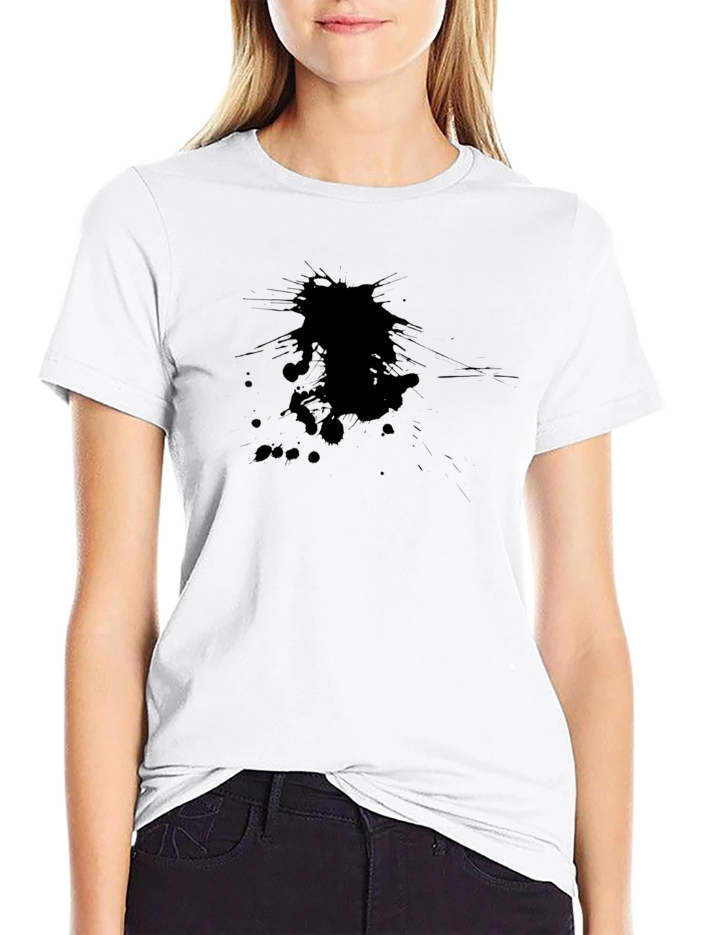 Mens Black Tee with Abstract Graphic Design