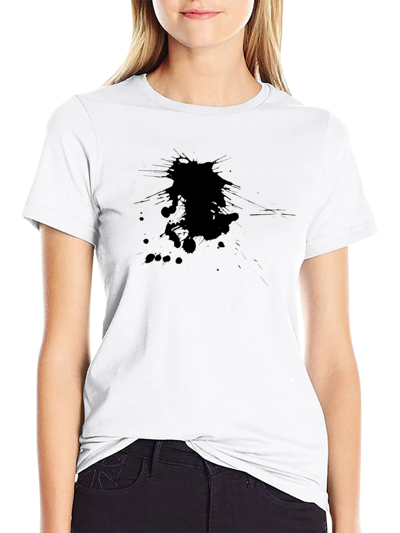Mens Black Tee with Abstract Graphic Design