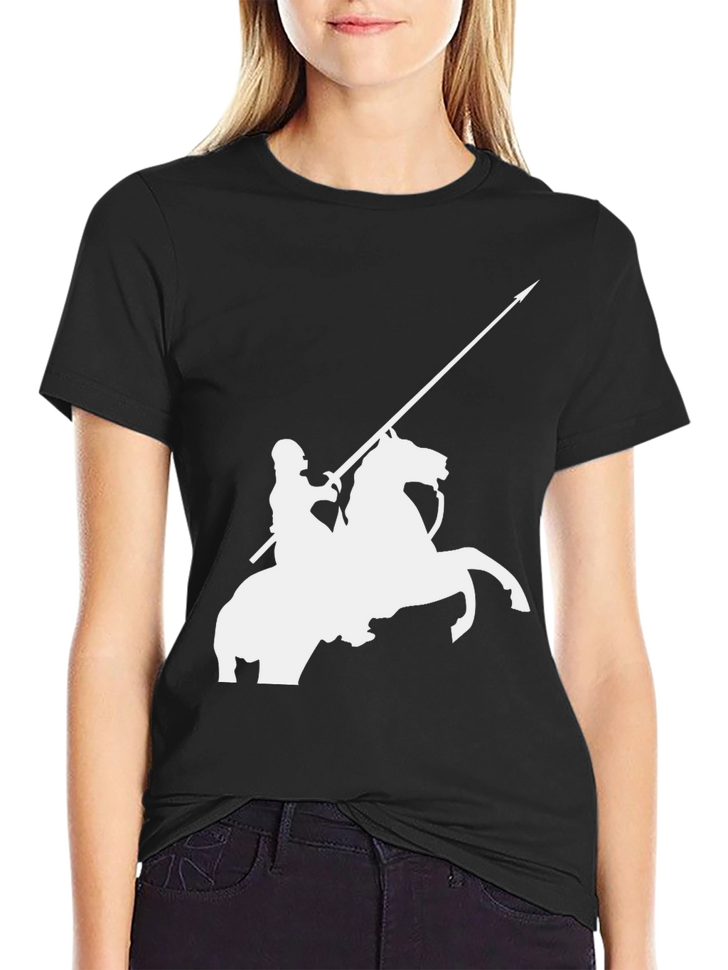 Knight on Horseback Black Tee