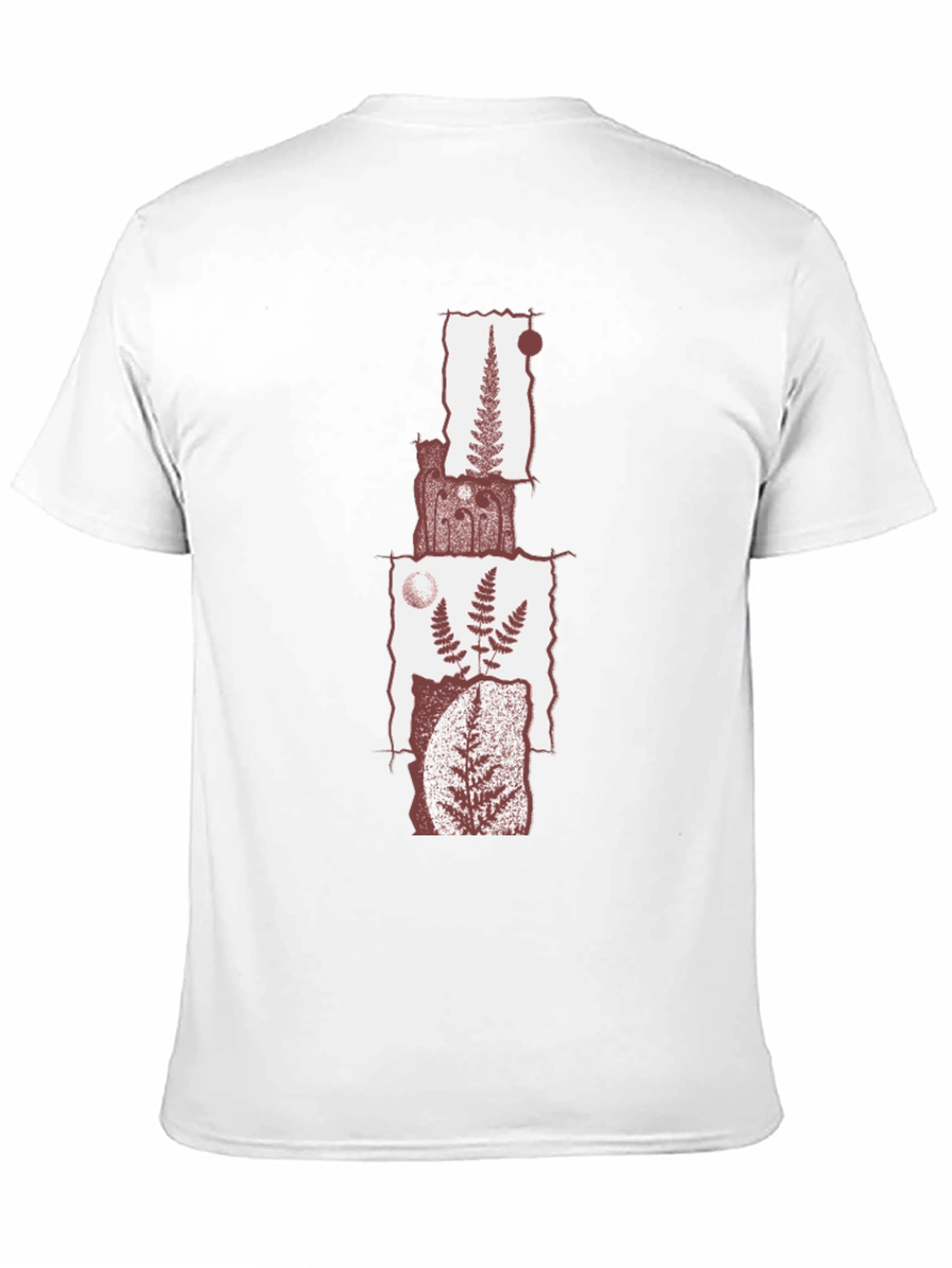 Fern Collage Graphic Tee - Black Cotton Blend