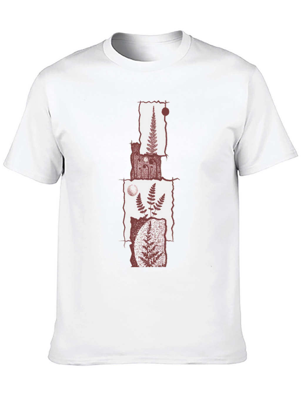Fern Collage Graphic Tee - Black Cotton Blend