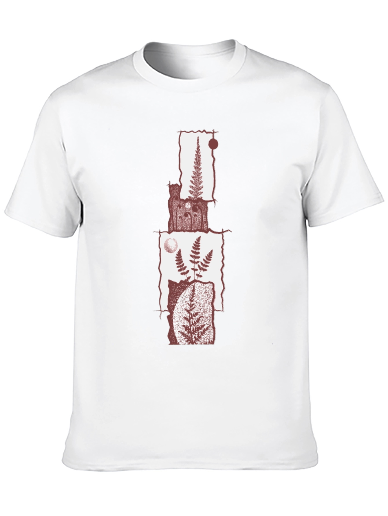 Fern Collage Graphic Tee - Black Cotton Blend