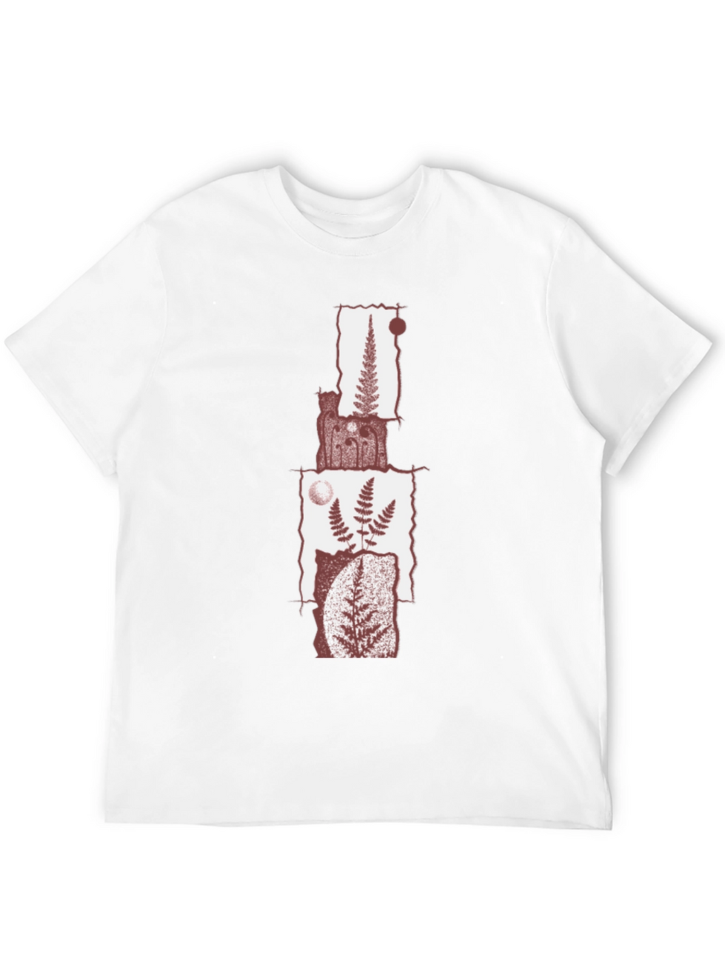 Fern Collage Graphic Tee - Black Cotton Blend