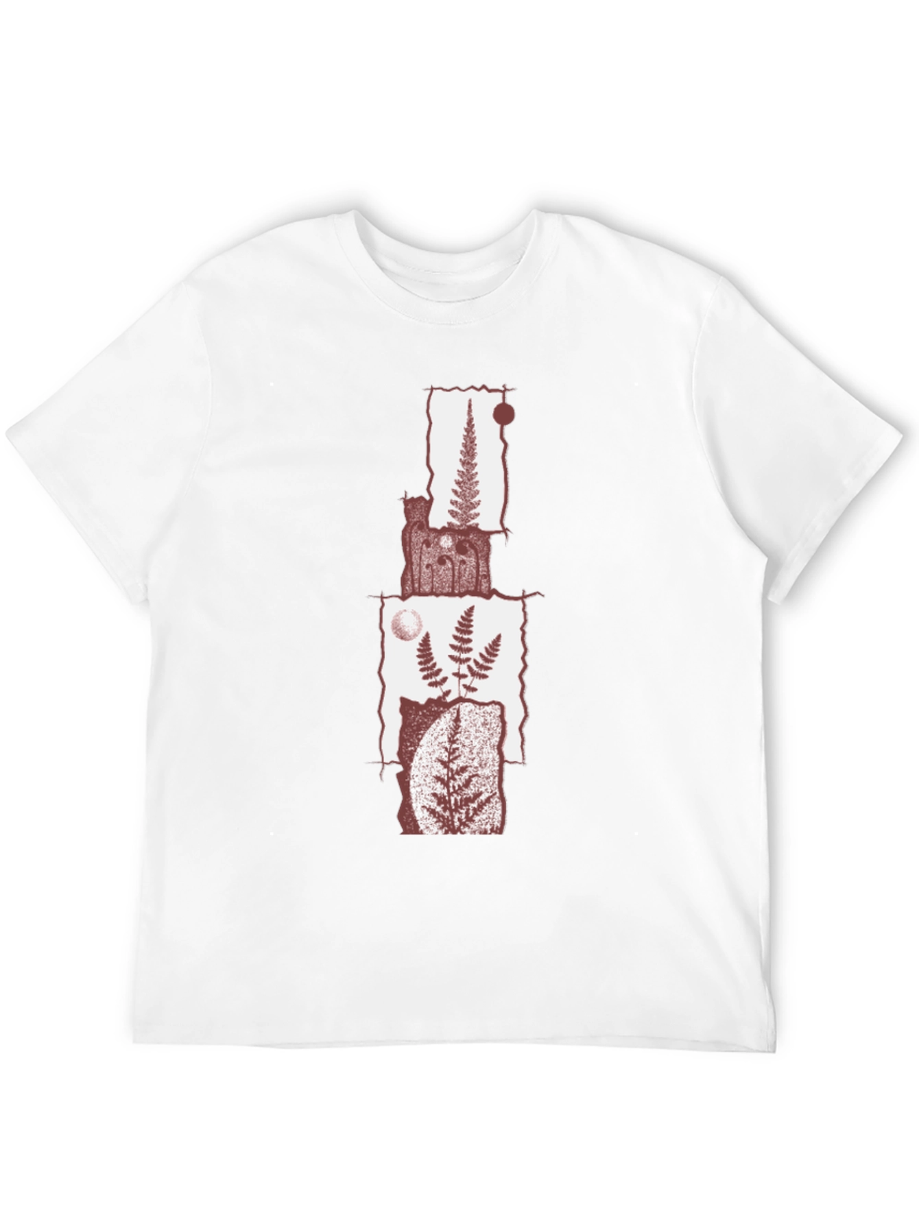 Fern Collage Graphic Tee - Black Cotton Blend