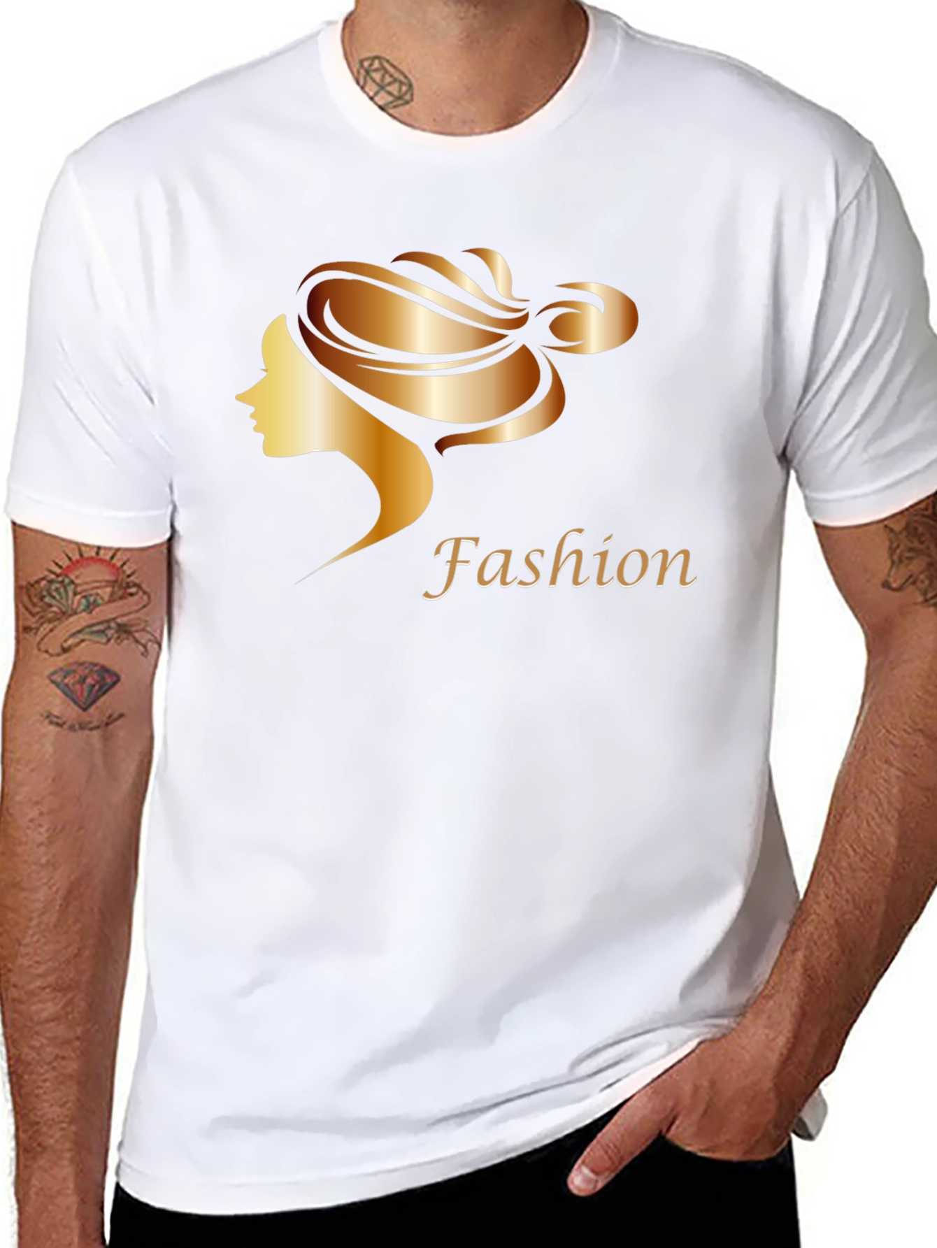 Stylish Fashion Woman Graphic Tee - Black