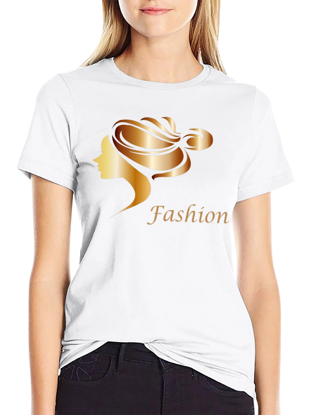 Stylish Fashion Woman Graphic Tee - Black