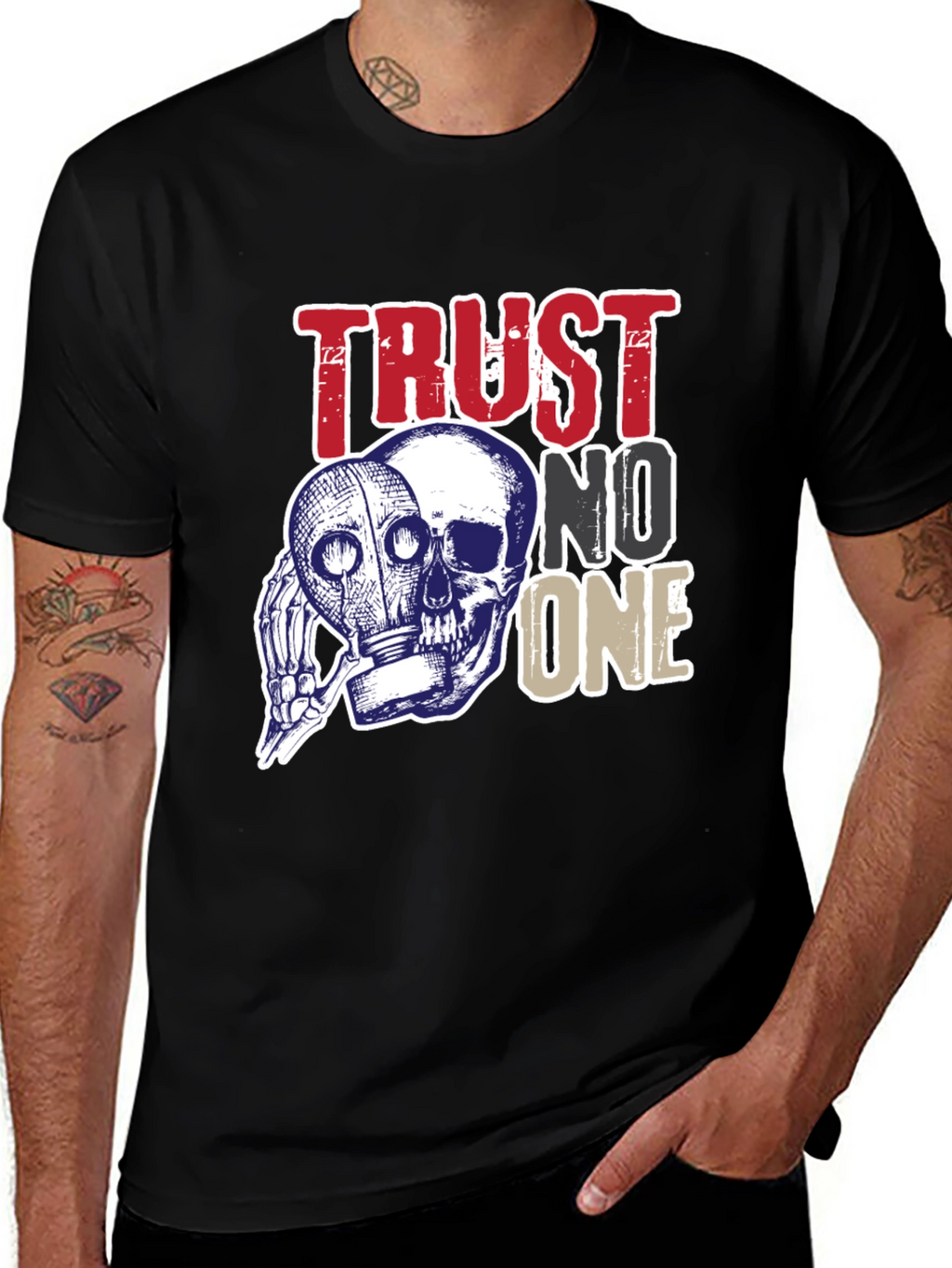Trust No One Skull Graphic Tee