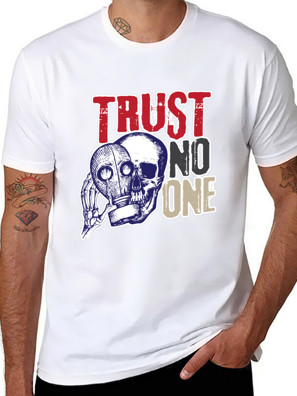 Trust No One Skull Graphic Tee