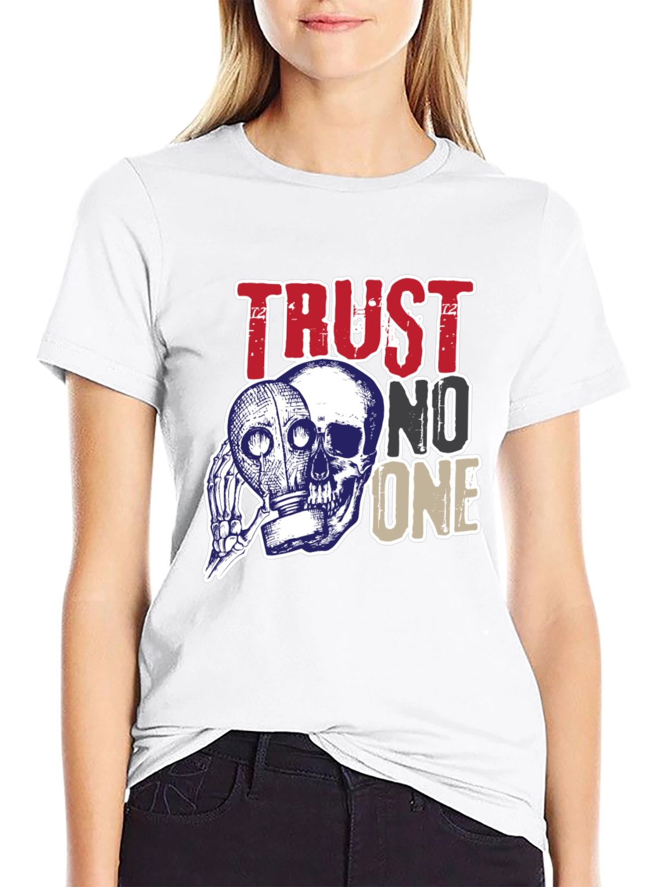 Trust No One Skull Graphic Tee