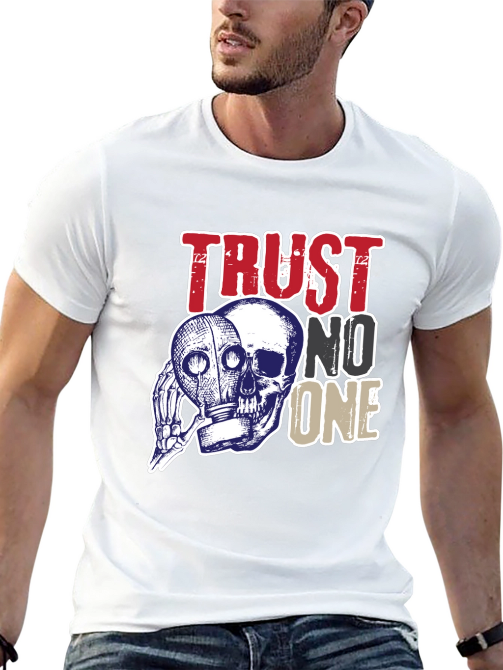 Trust No One Skull Graphic Tee