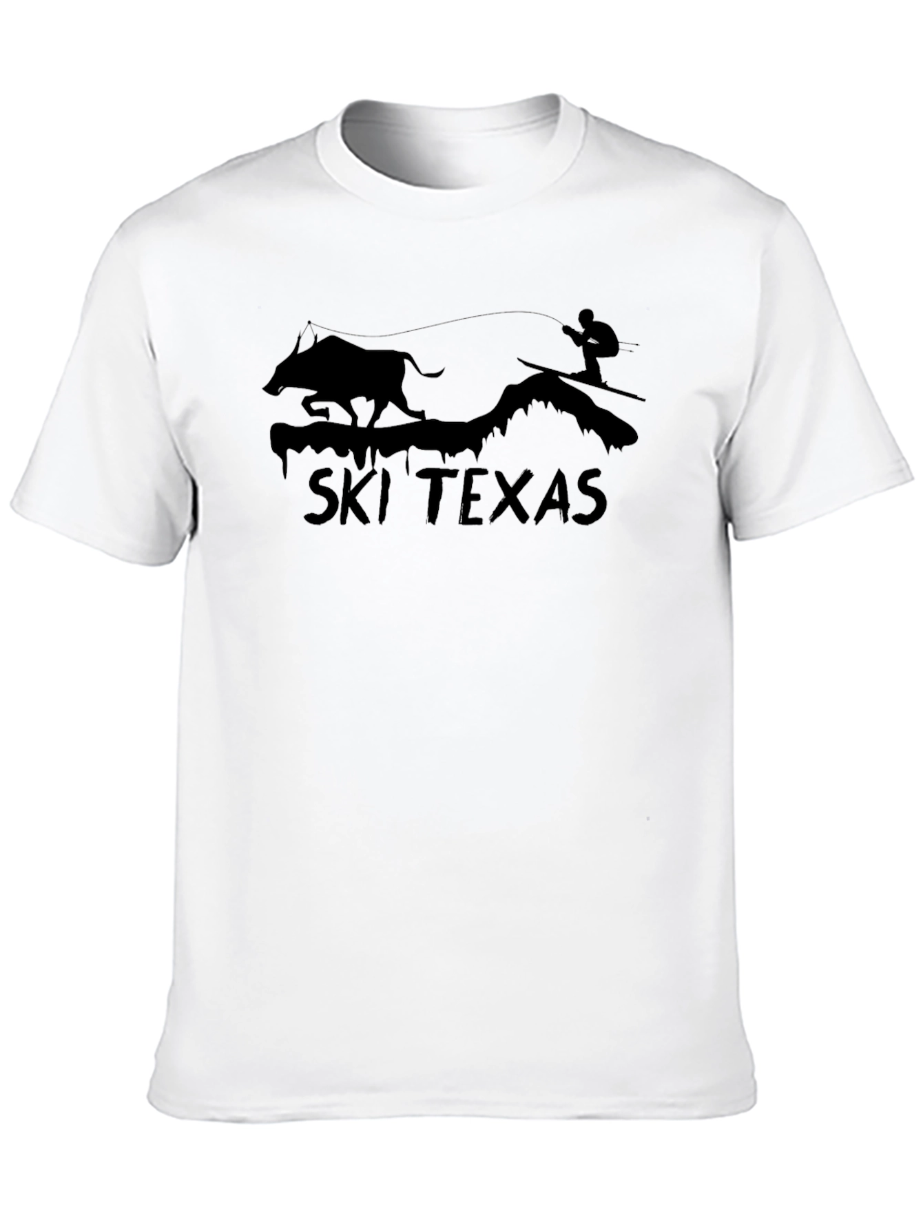 Ski Texas Graphic Tee - Unisex Black T-Shirt