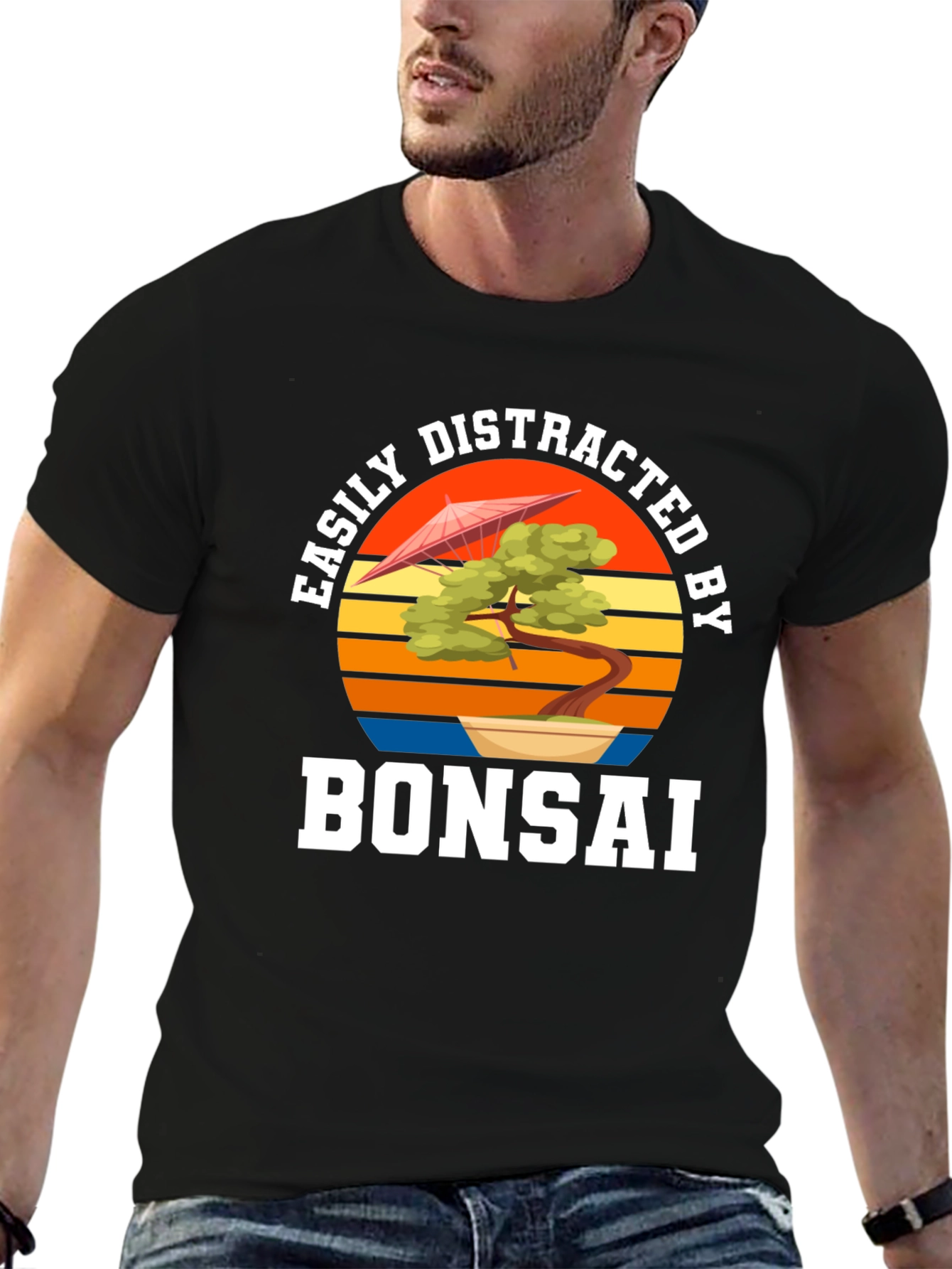 Easily Distracted by Bonsai Black T-Shirt