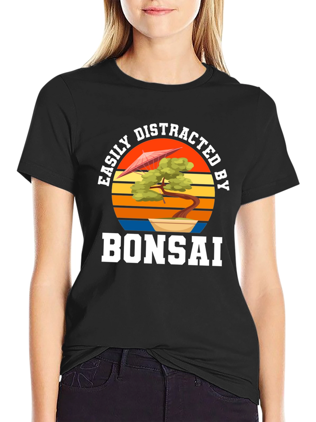 Easily Distracted by Bonsai Black T-Shirt