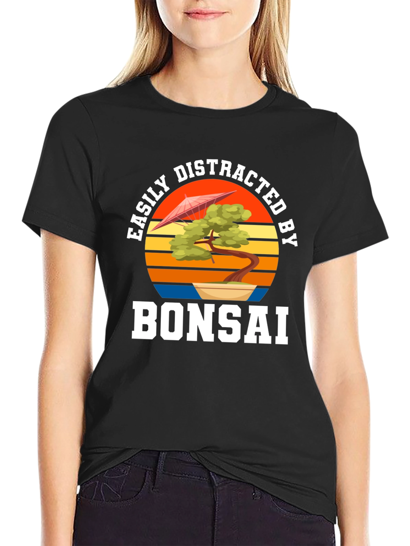 Easily Distracted by Bonsai Black T-Shirt