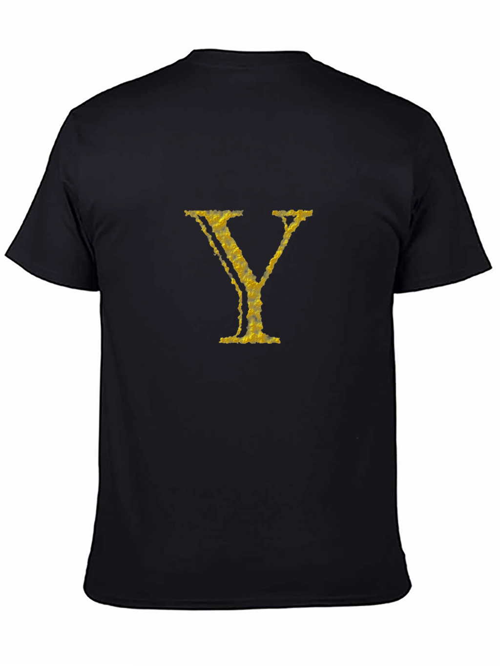 Golden Y Black Cotton Tee