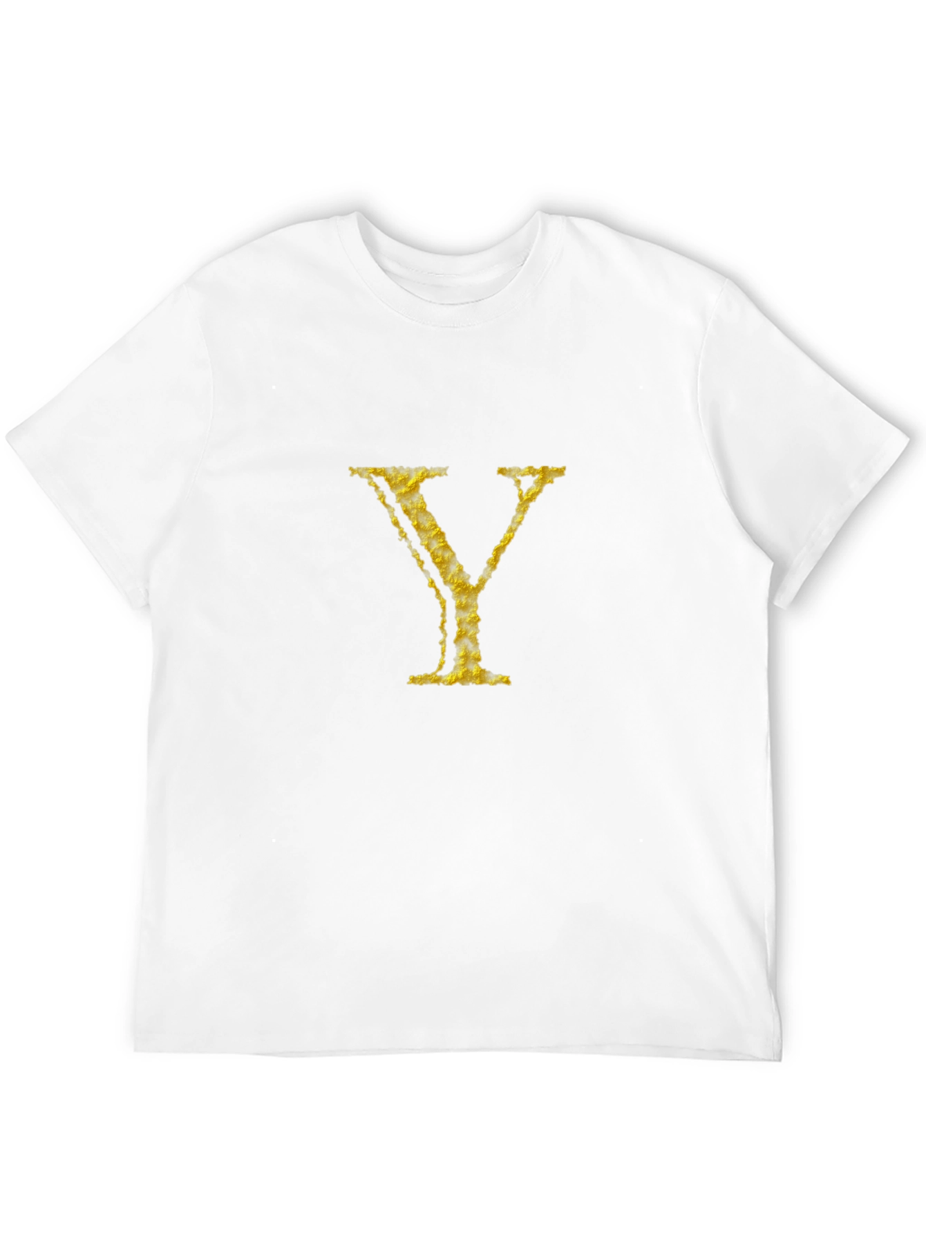 Golden Y Black Cotton Tee