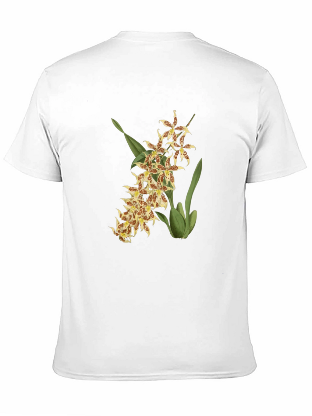 Floral Orchid Graphic Black T-Shirt