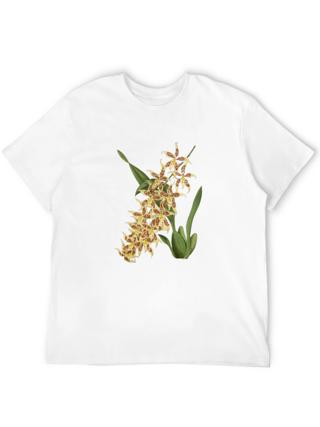 Floral Orchid Graphic Black T-Shirt