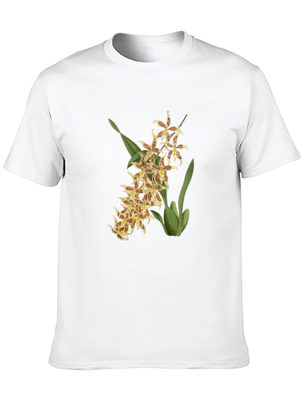 Floral Orchid Graphic Black T-Shirt