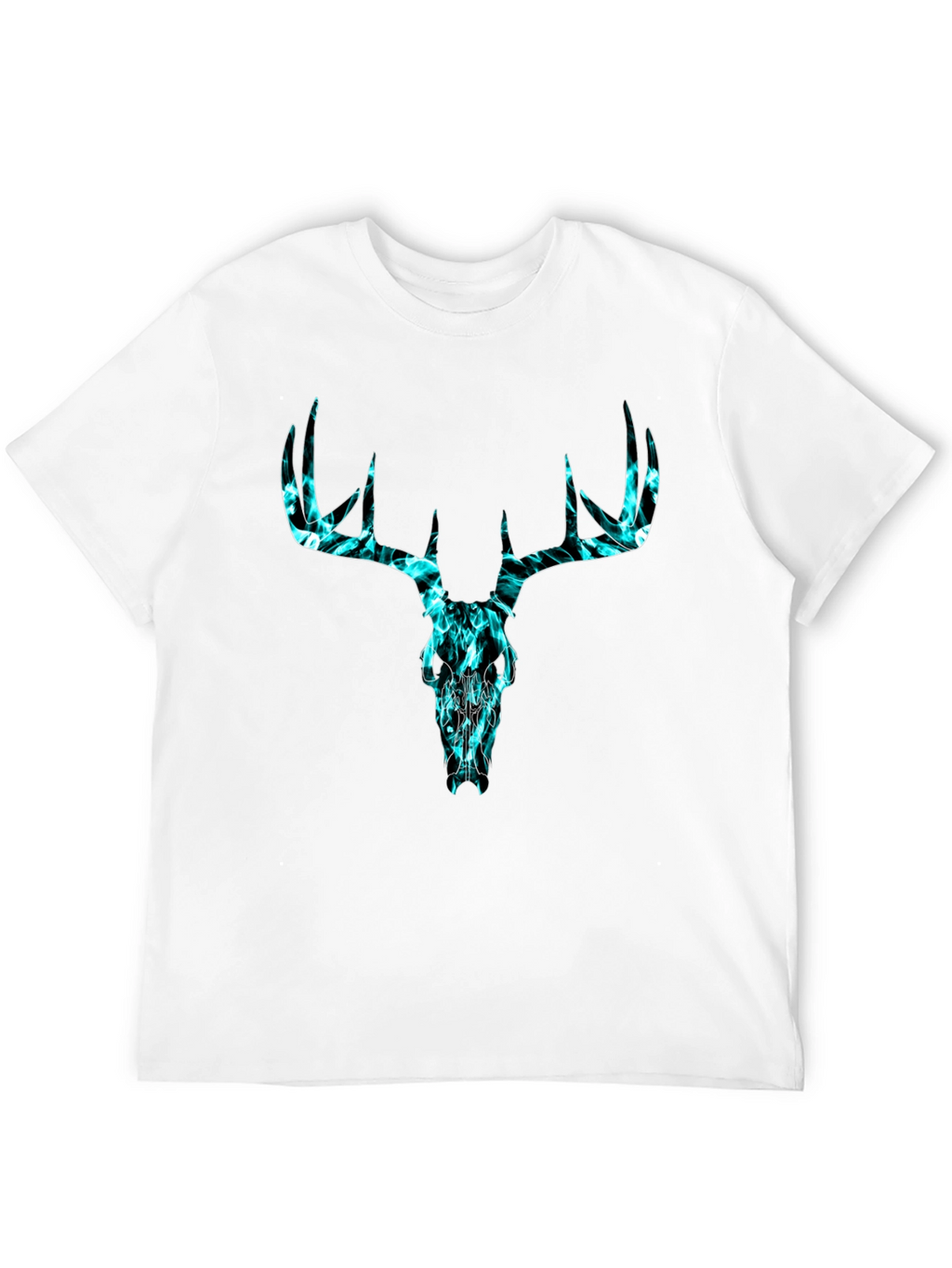 Deer Skull Graphic Tee - Black Cotton