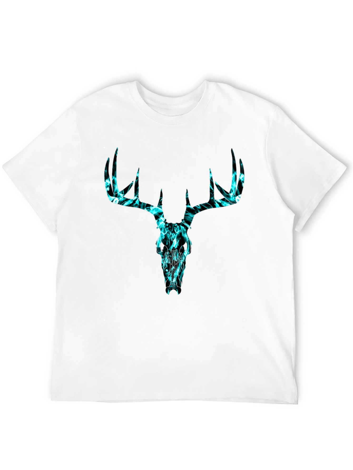 Deer Skull Graphic Tee - Black Cotton