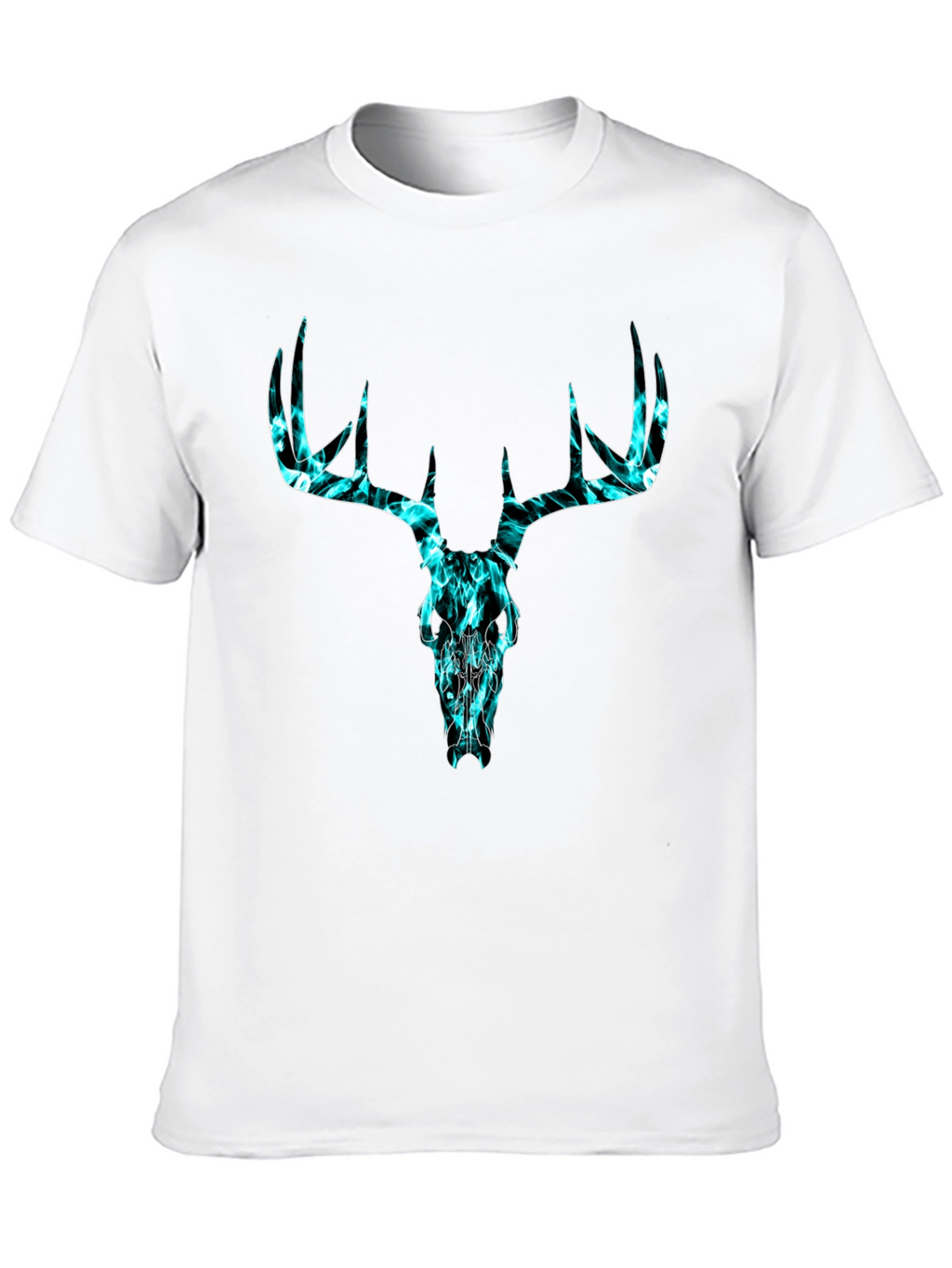 Deer Skull Graphic Tee - Black Cotton