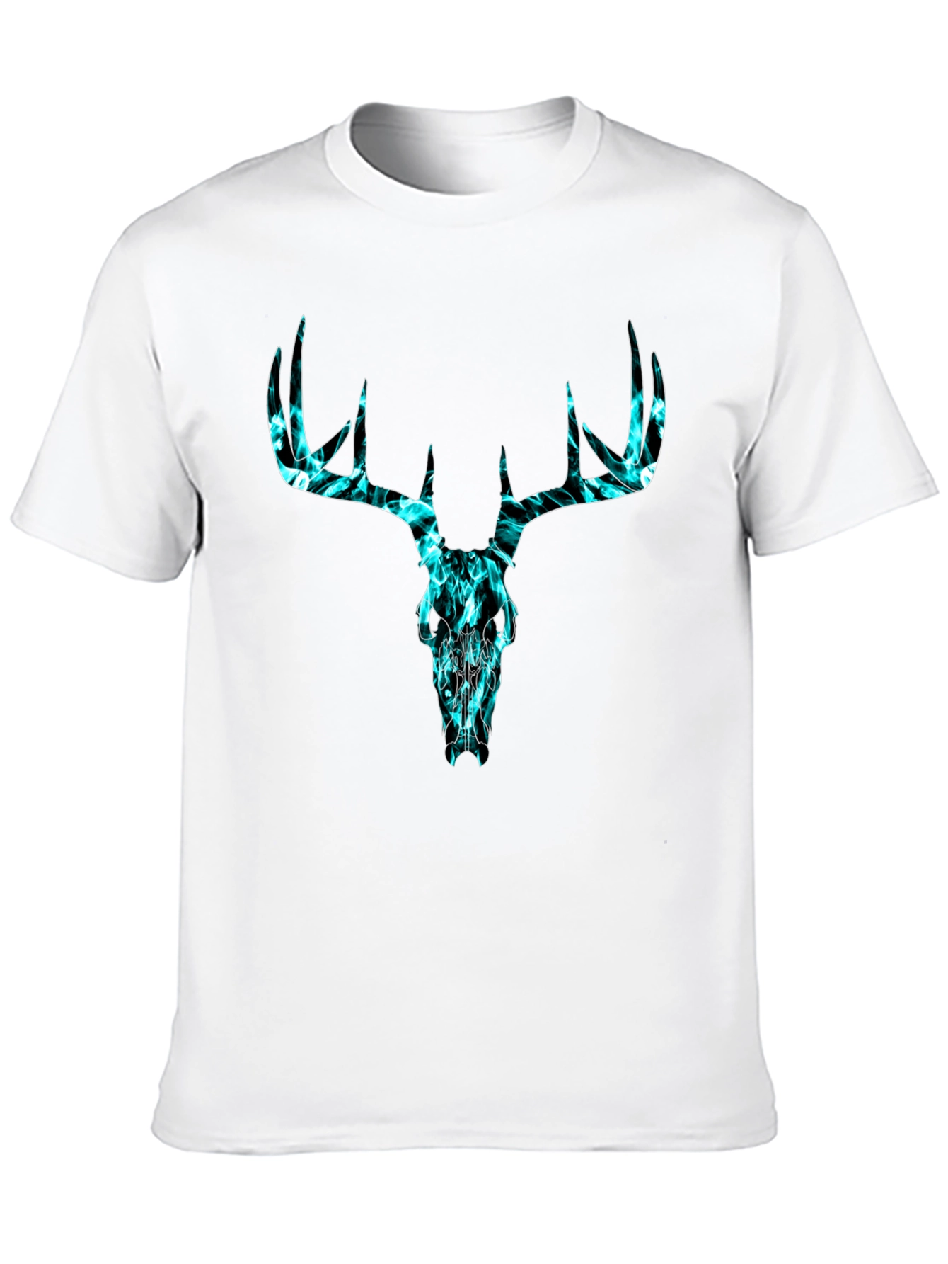 Deer Skull Graphic Tee - Black Cotton