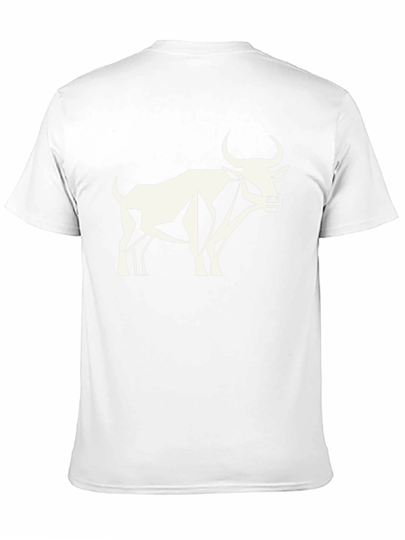 Geometric Bull Graphic Tee - Black