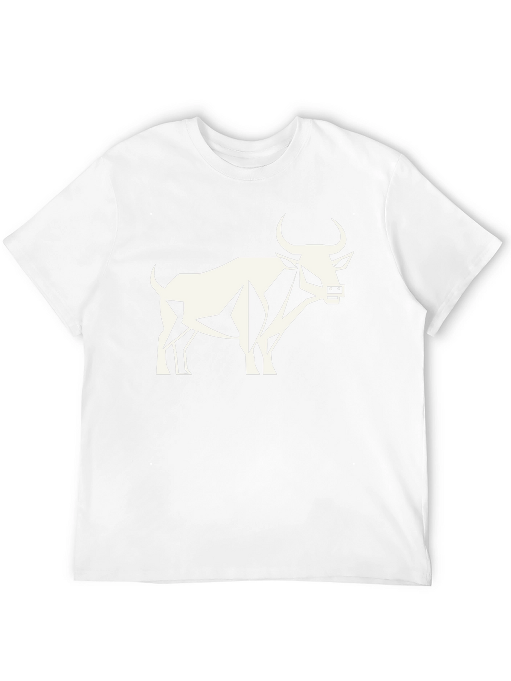Geometric Bull Graphic Tee - Black
