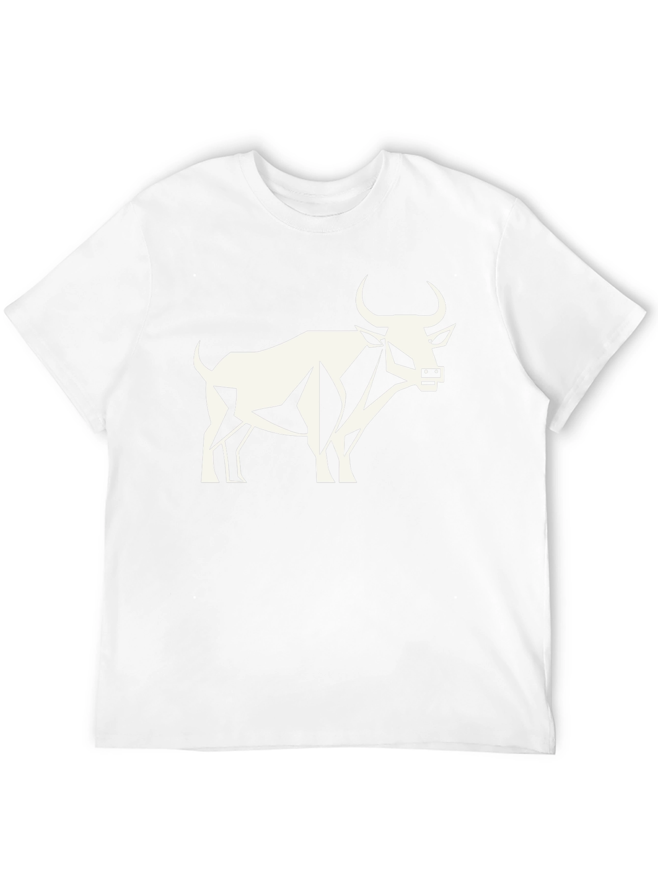 Geometric Bull Graphic Tee - Black