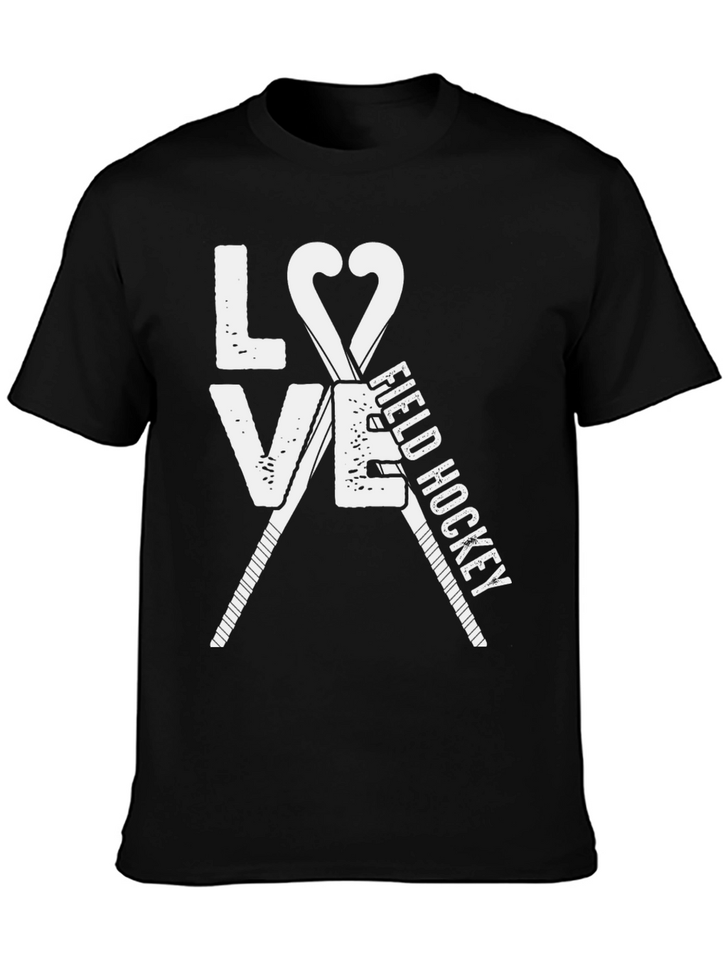 Love Field Hockey Black Graphic T-Shirt