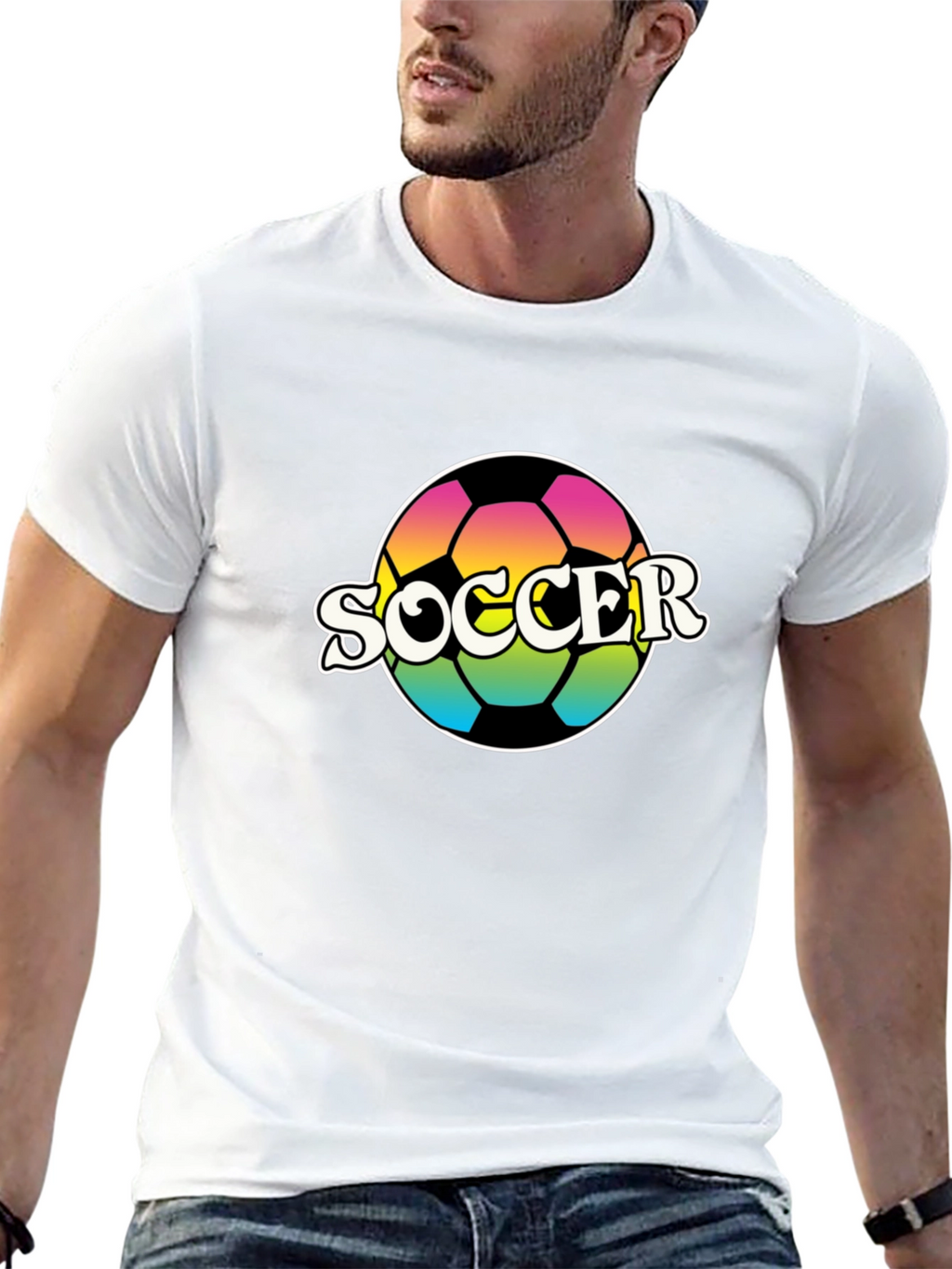 Retro Soccer Ball Graphic T-Shirt