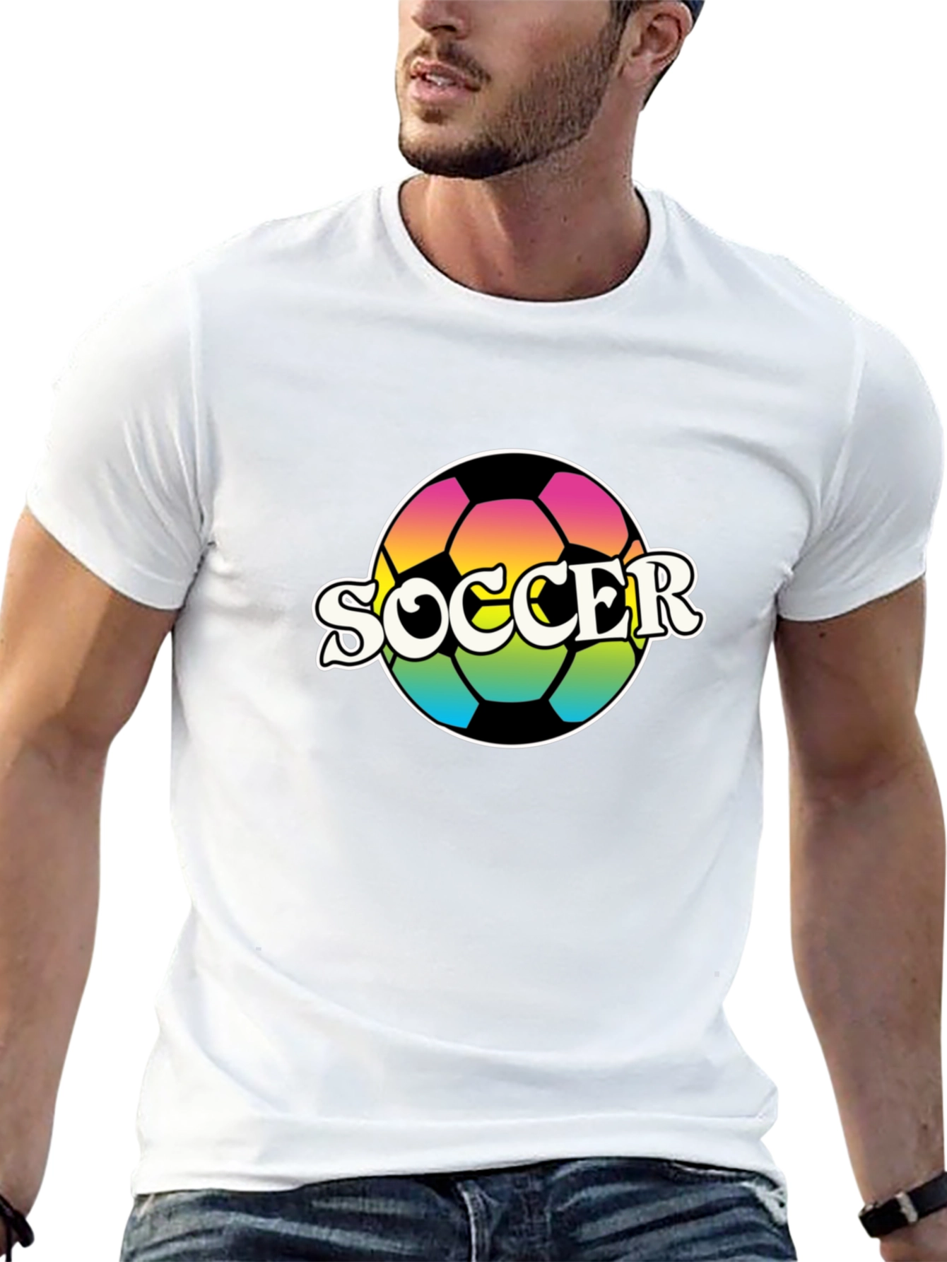 Retro Soccer Ball Graphic T-Shirt