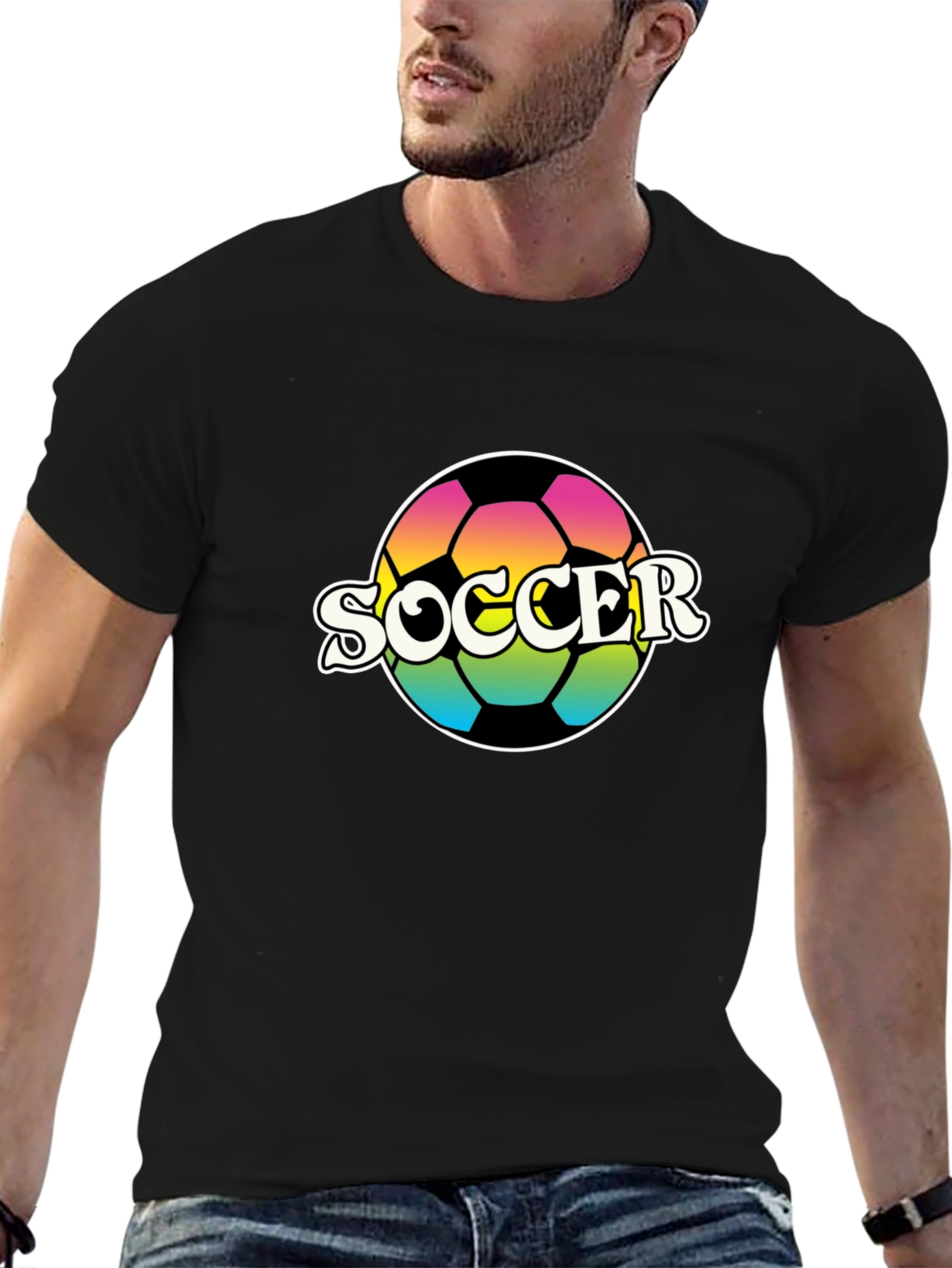 Retro Soccer Ball Graphic T-Shirt