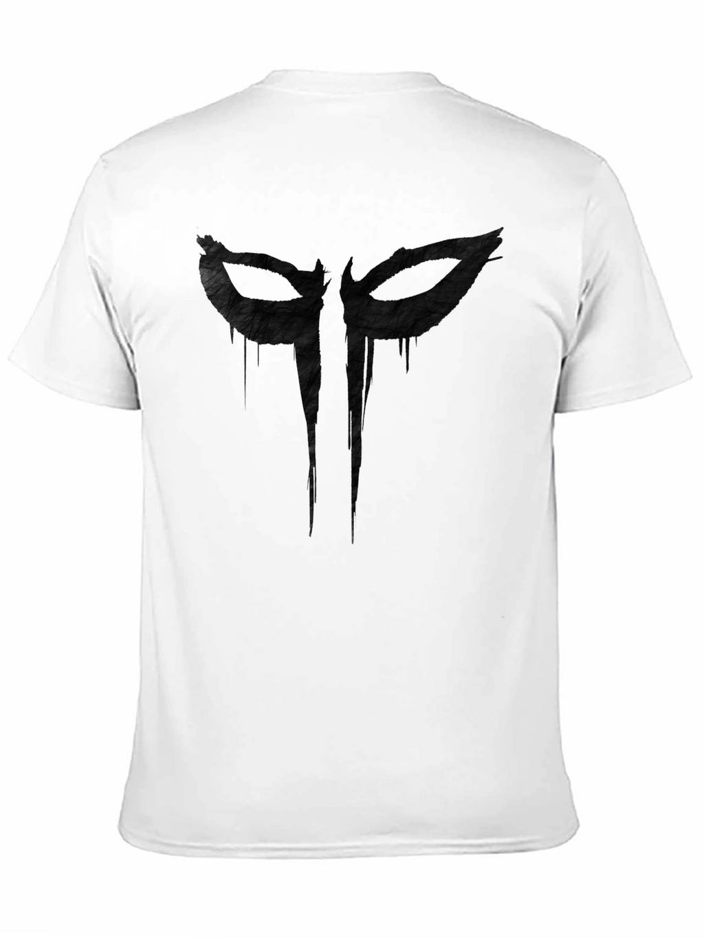 Mens Black Graphic Tee - Mask Design