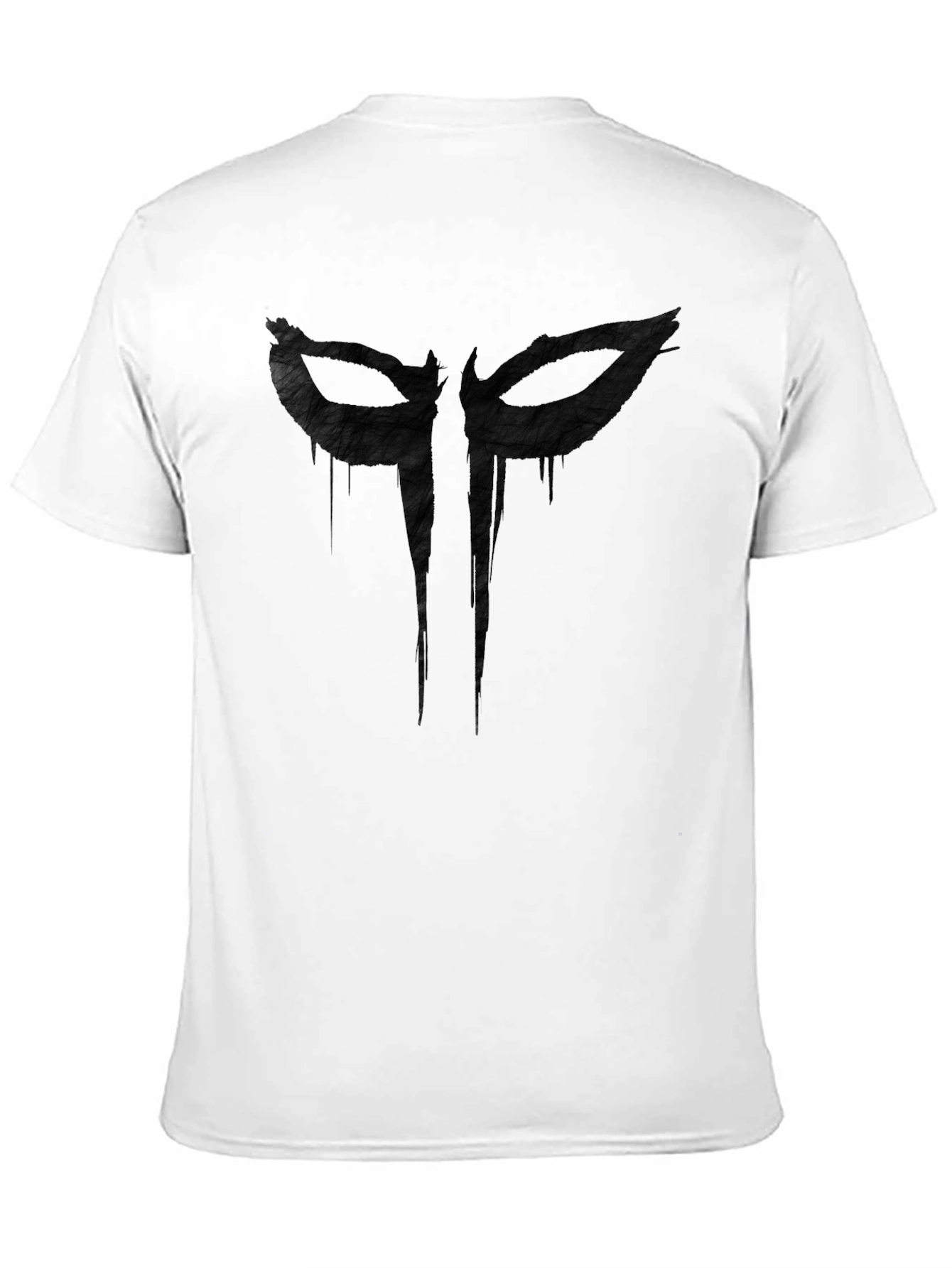 Mens Black Graphic Tee - Mask Design