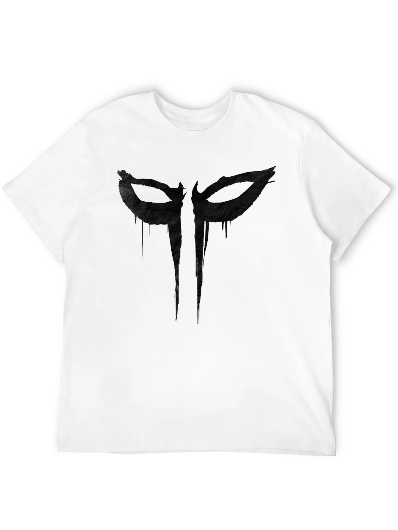 Mens Black Graphic Tee - Mask Design