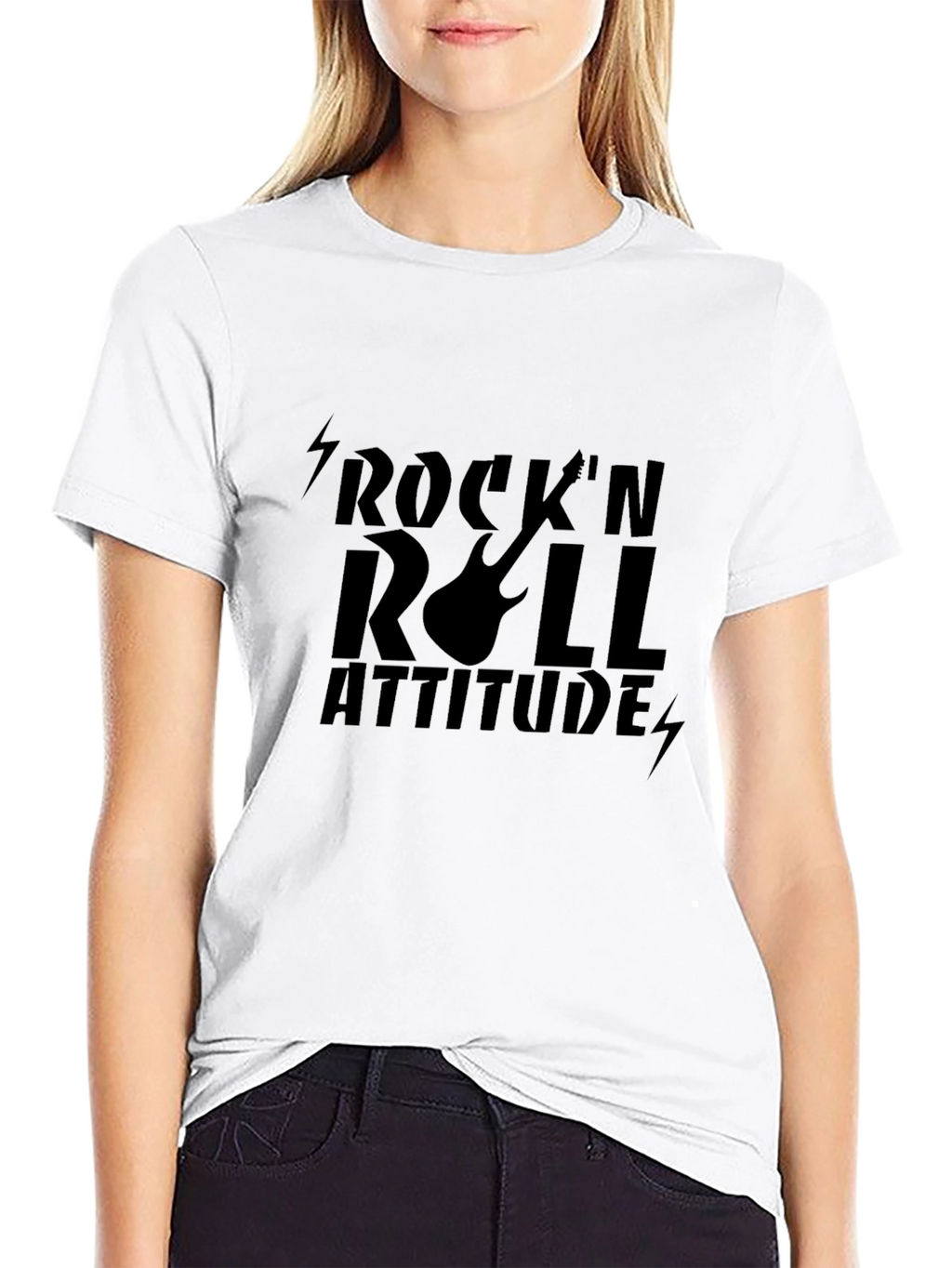 RocknRoll Attitude Graphic Black T-Shirt