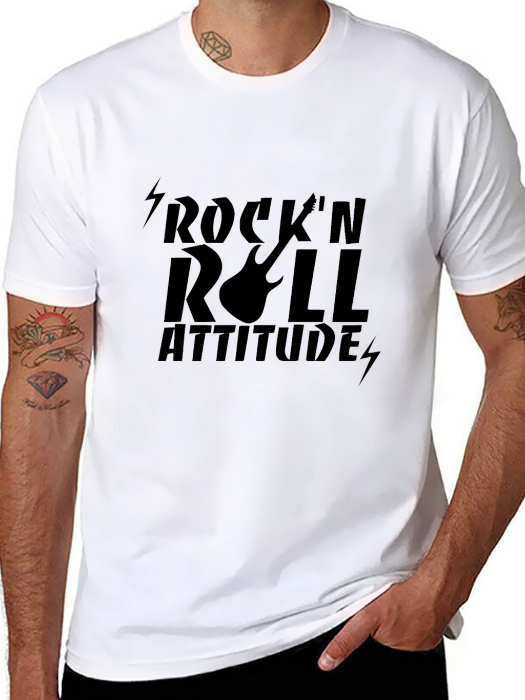 RocknRoll Attitude Graphic Black T-Shirt